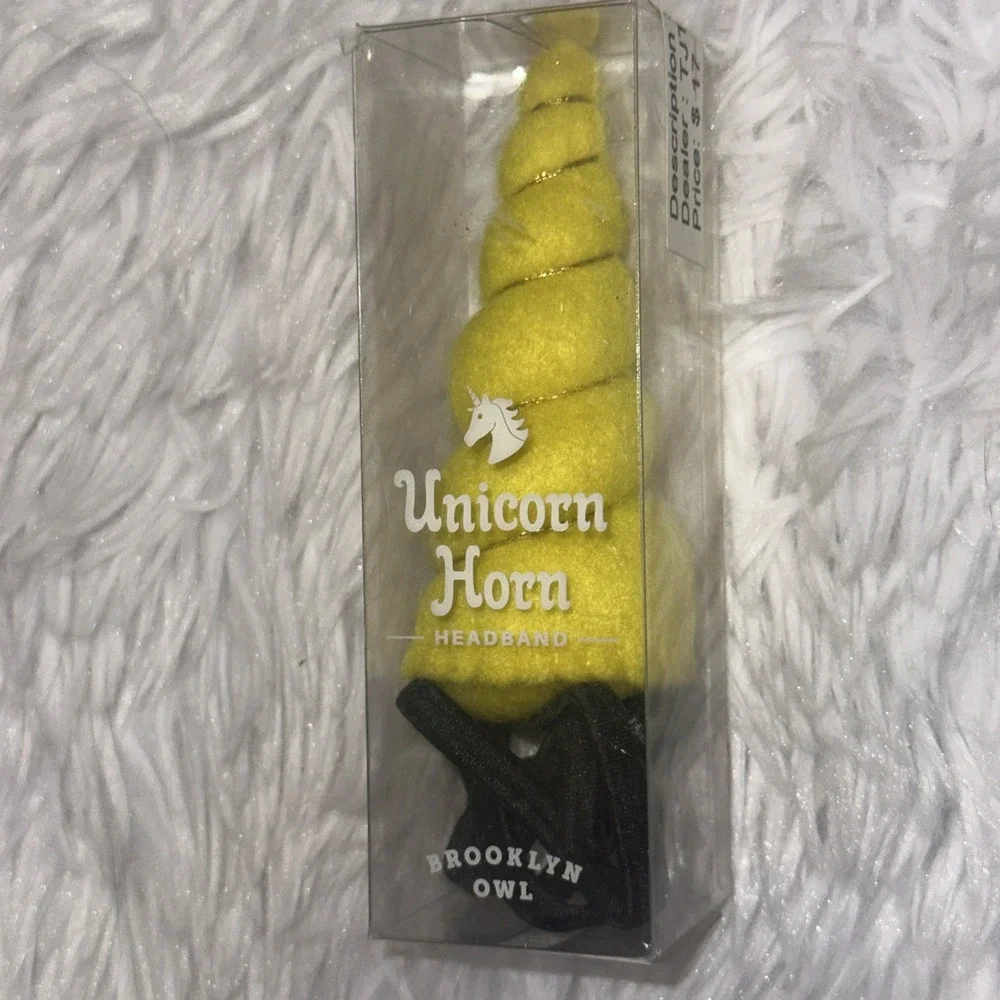 Brooklyn Owl Unicorn‎ Headband Horn Yellow Costume New
